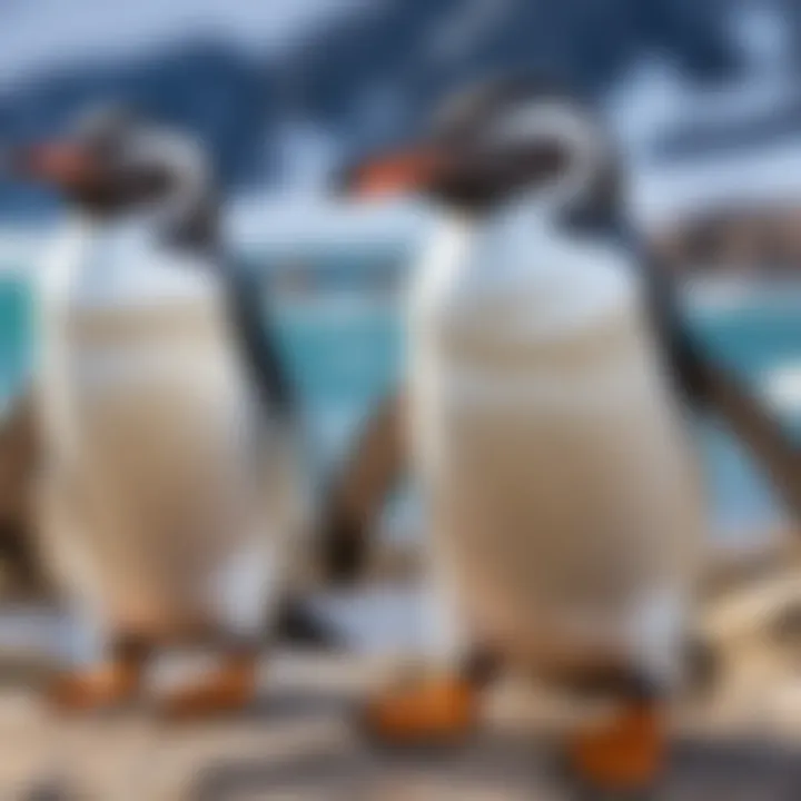 Illustration showing penguins in their natural habitat emphasizing ear functionality