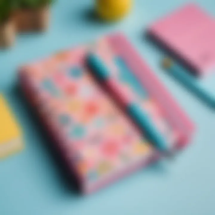 A colorful diary with a pen and decorative stickers