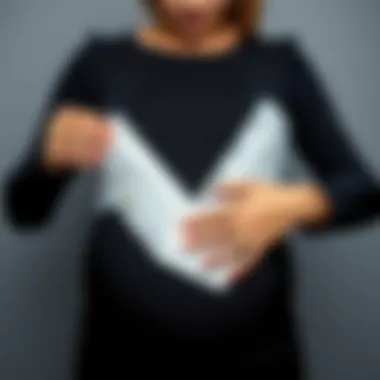 Demonstration of wearing the postpartum bandage