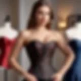 An elegant posture corset displayed on a mannequin