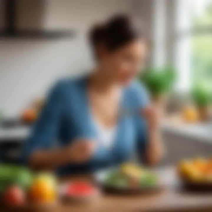 Pregnant woman enjoying a healthy meal