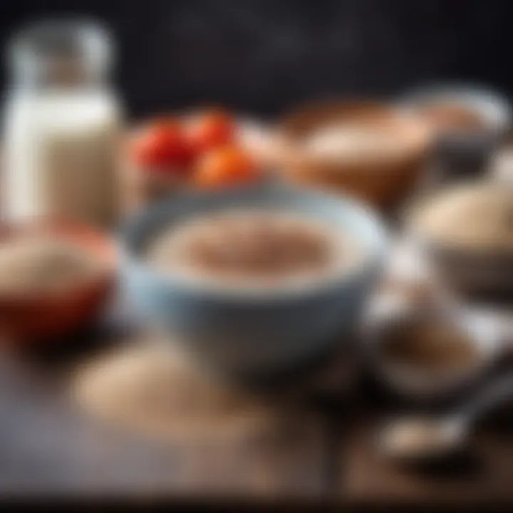 Preparation setup with ingredients for Heinze buckwheat porridge