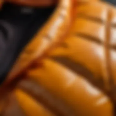Synthetic Padding Issue in Jackets Close-up of synthetic padding emerging from a jacket