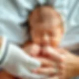 Newborn receiving gentle care during diaper change