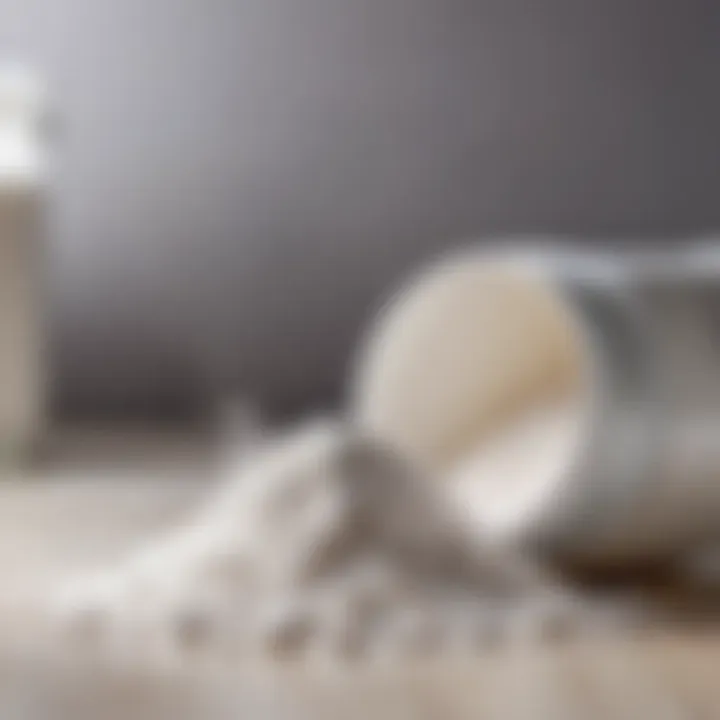 Close-up of baby powder ingredients focusing on natural components.