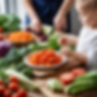 A selection of vegetables being prepared for puree