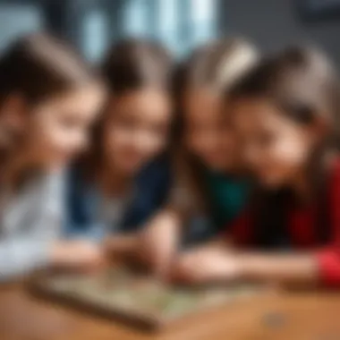 Group of children collaborating on a puzzle