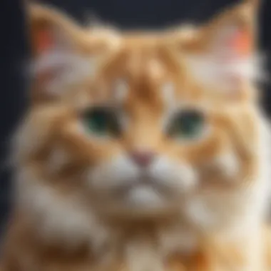 Intricate Details of a Lifelike Soft Toy Cat A realistic soft toy cat with intricate fur details and lifelike features.