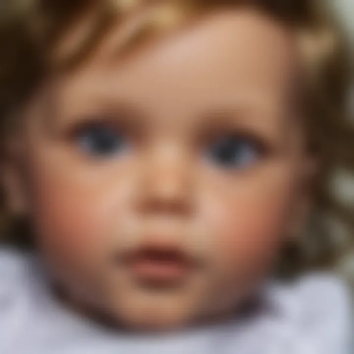 Close-up of a reborn doll's facial expression