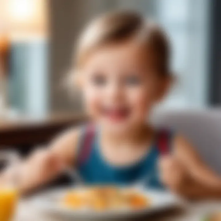 A child happily enjoying a meal after taking Lactazar