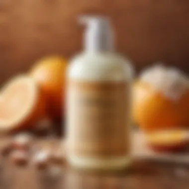 A close-up of a hair conditioner bottle with rich ingredients