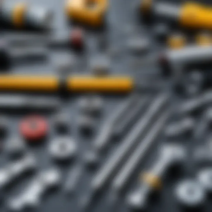 Close-up of robot assembly tools and materials