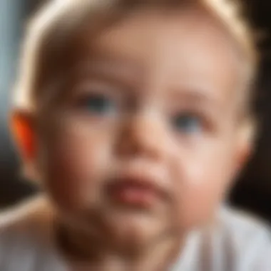 Close-up of a baby gazing at a gentle light source