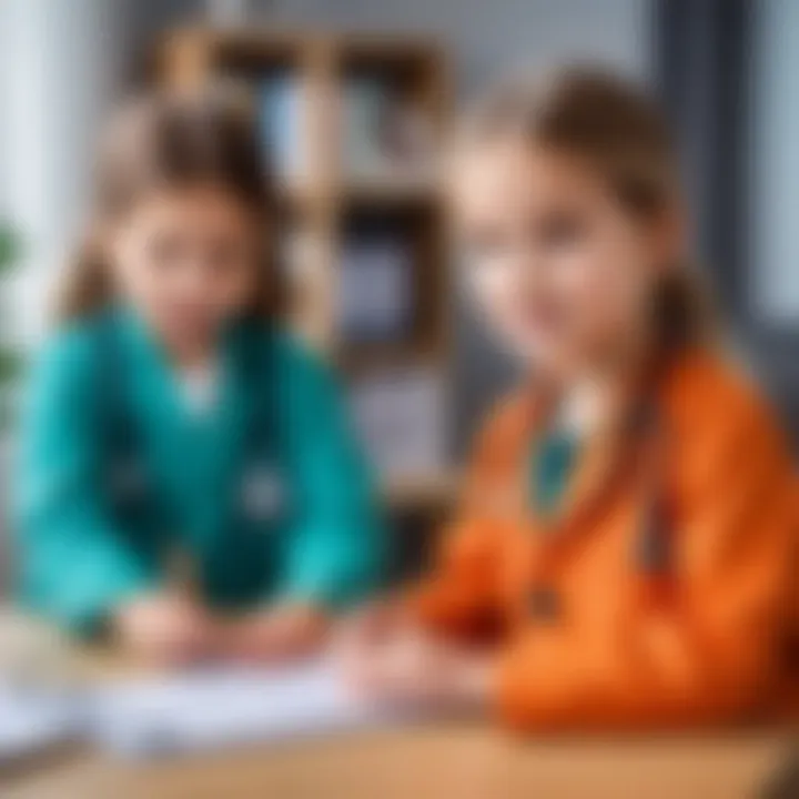 Children engaged in a doctor role-play scenario