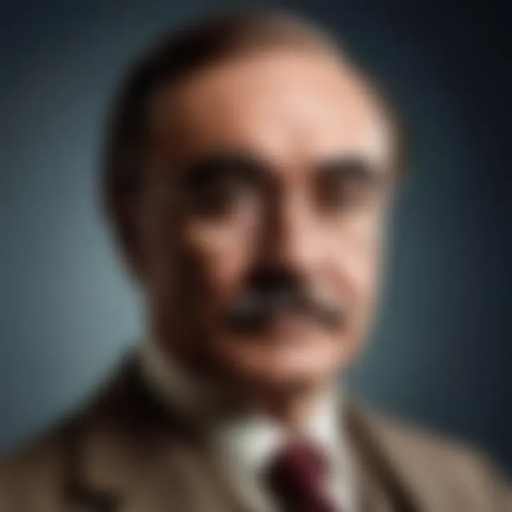 A portrait of Rudyard Kipling in a classic style