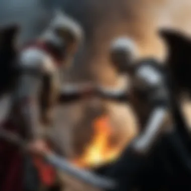 The Struggle of Good vs Evil An artistic representation of the battle between Ruslan and the dark forces.