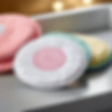 Display of safe breast pads with safety certifications