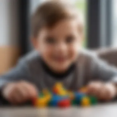 Children Enjoying Lego Playtime A happy child playing with Lego blocks