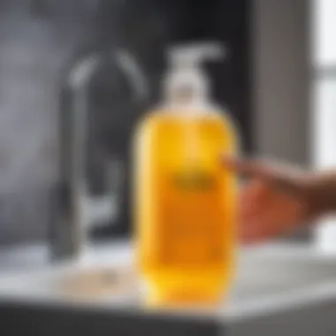 Safety information and guidelines for using liquid soap