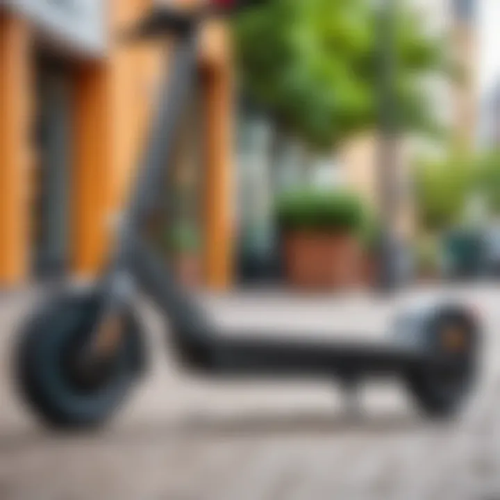 Close-up of scooter specifications and features