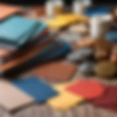 Diverse Materials for Card Creation Selection of various crafting materials for card making