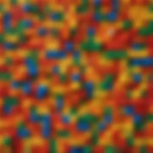 Colorful Lego bricks arranged artistically