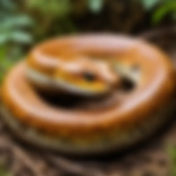 Close-up of a snake in a well-maintained habitat