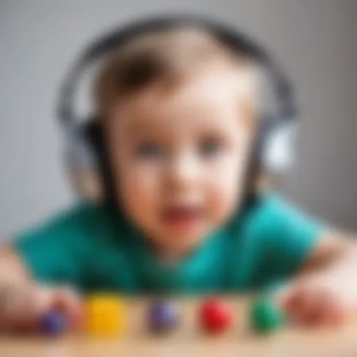 Child immersed in sound exploration