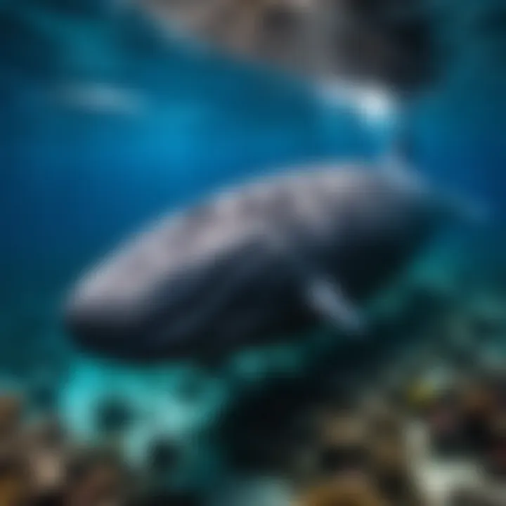 An underwater scene showcasing the sperm whale's habitat.