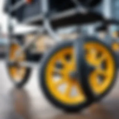 Durable Wheels for Smooth Ride Close-up of stroller wheels showcasing durability