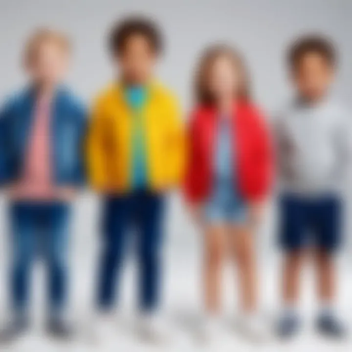 Different styles of children's clothing showcasing various fits.