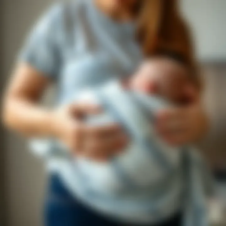 Supportive Holds for Newborns A parent showcasing a supportive hold while carrying a baby
