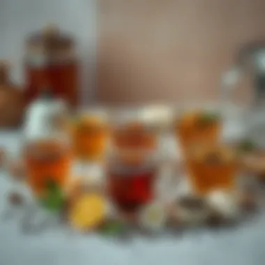 Aesthetic Arrangement of Calming Teas Calming tea varieties arranged aesthetically