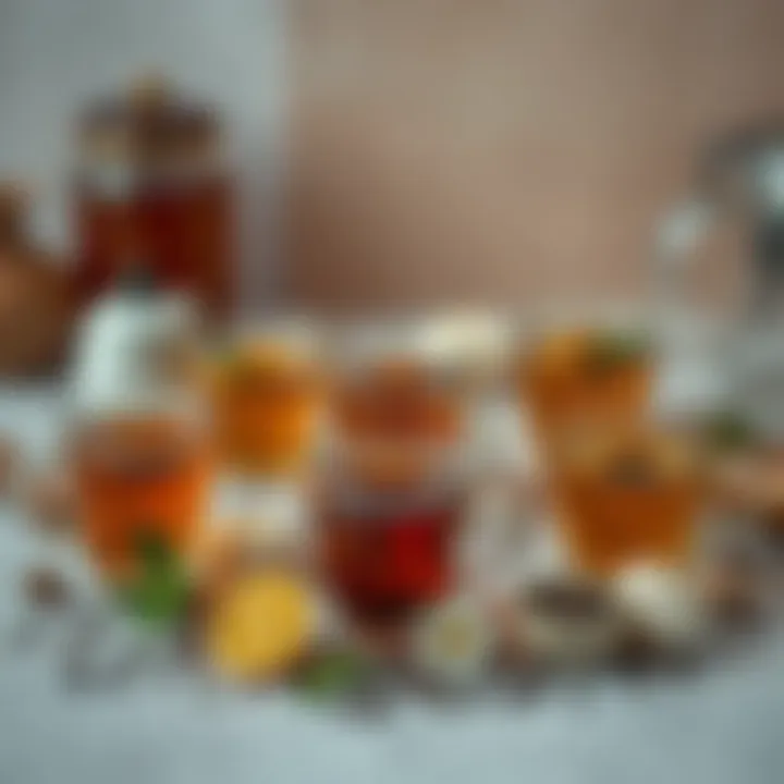 Aesthetic Arrangement of Calming Teas Calming tea varieties arranged aesthetically