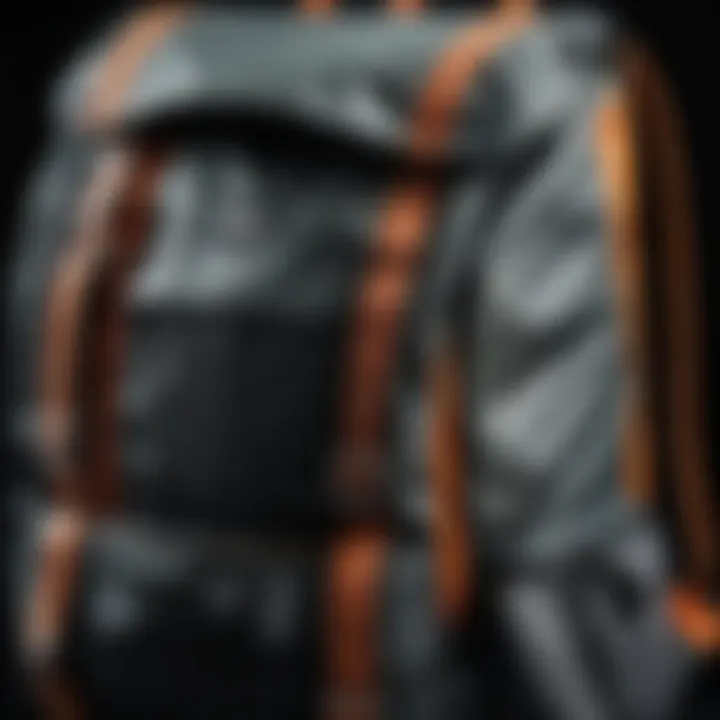 Close-up of backpack materials showcasing durability and style