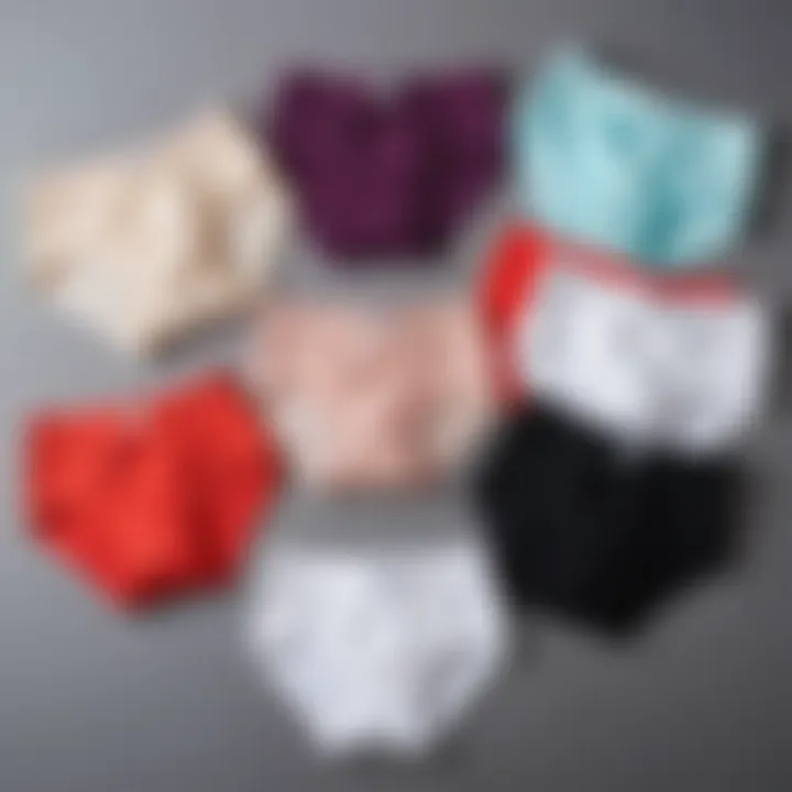 Various styles of postpartum underwear laid out for comparison