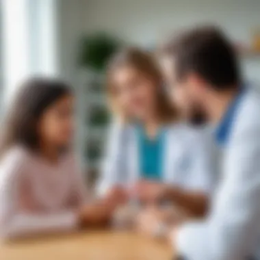 Parents discussing with a pediatrician about antibiotic treatments