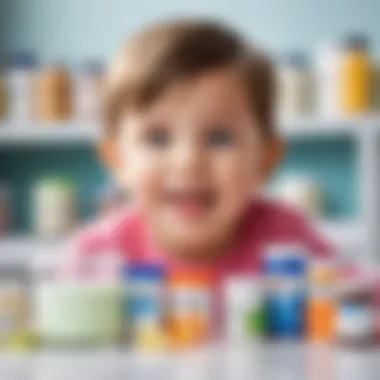 Probiotics in a colorful array of yogurt and supplements