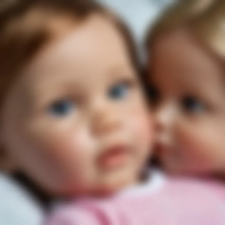 Child engaged in nurturing play with a realistic baby doll