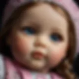 Close-up of a lifelike baby doll showcasing intricate details and craftsmanship