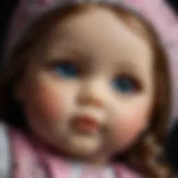 Close-up of a lifelike baby doll showcasing intricate details and craftsmanship