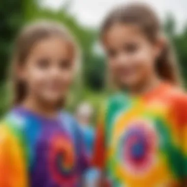 Children creating art with tie-dye techniques