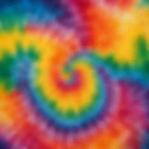 Vibrant tie-dye patterns showcasing various colors