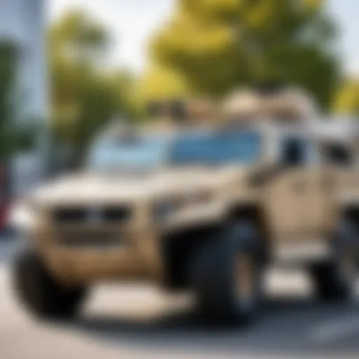 Armored vehicle showcasing advanced features