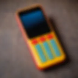 Colorful toy phone mimicking a smartphone