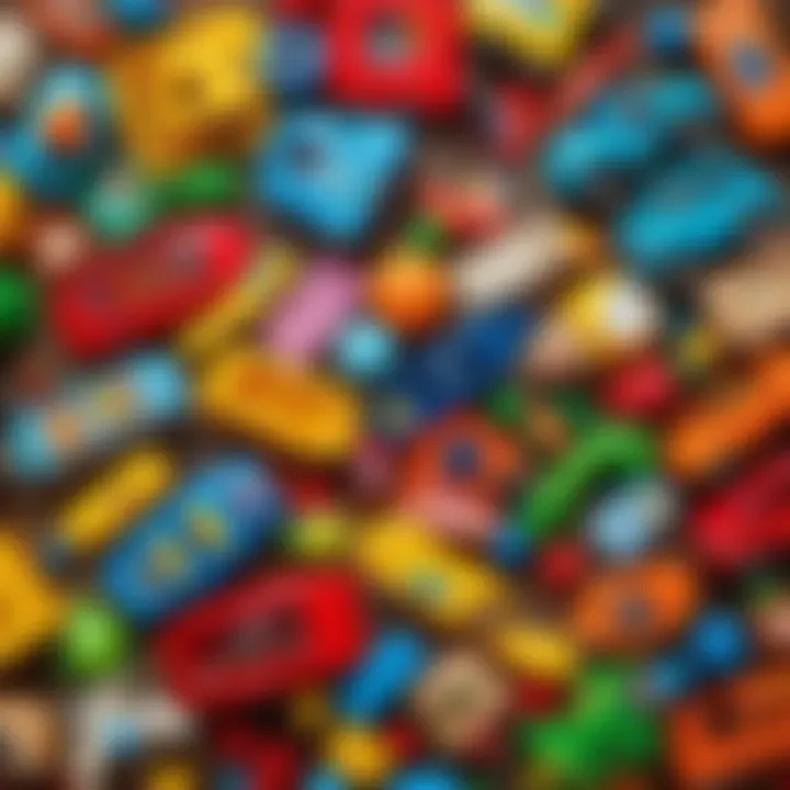 Colorful assortment of children's toys