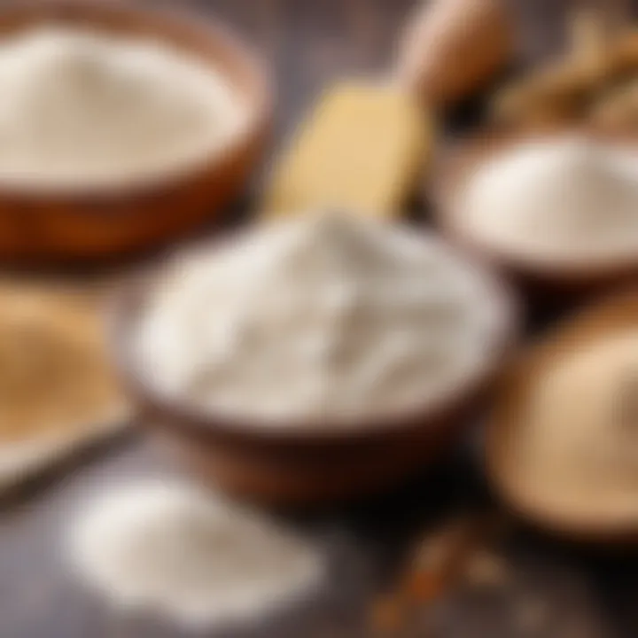 Different types of flour displayed