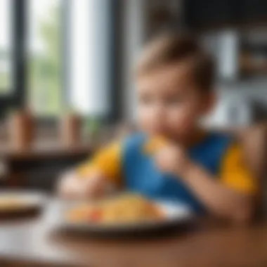 Child Engaging with Bak Set Forte during Meals Child taking Bak Set Forte with a meal