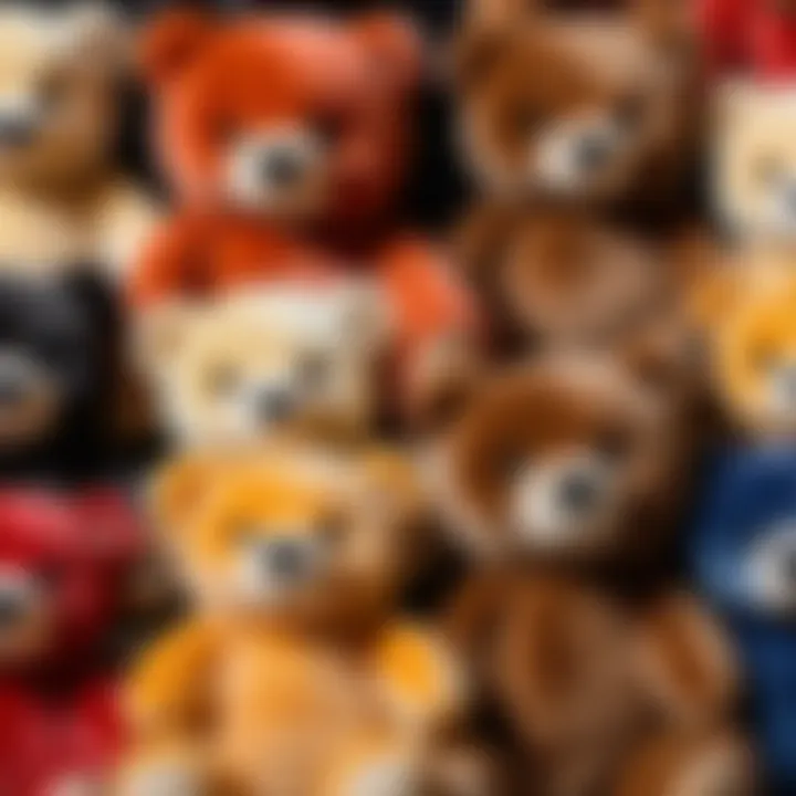 Colorful array of plush bear designs