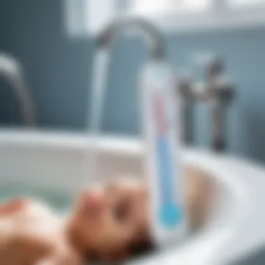 Optimal Water Temperature for Infant Bathing Thermometer displaying optimal water temperature for infants